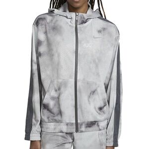 Nike Sportswear Icon Clash Mesh Hooded Jacket Women's Size XS Gray Tie Dye